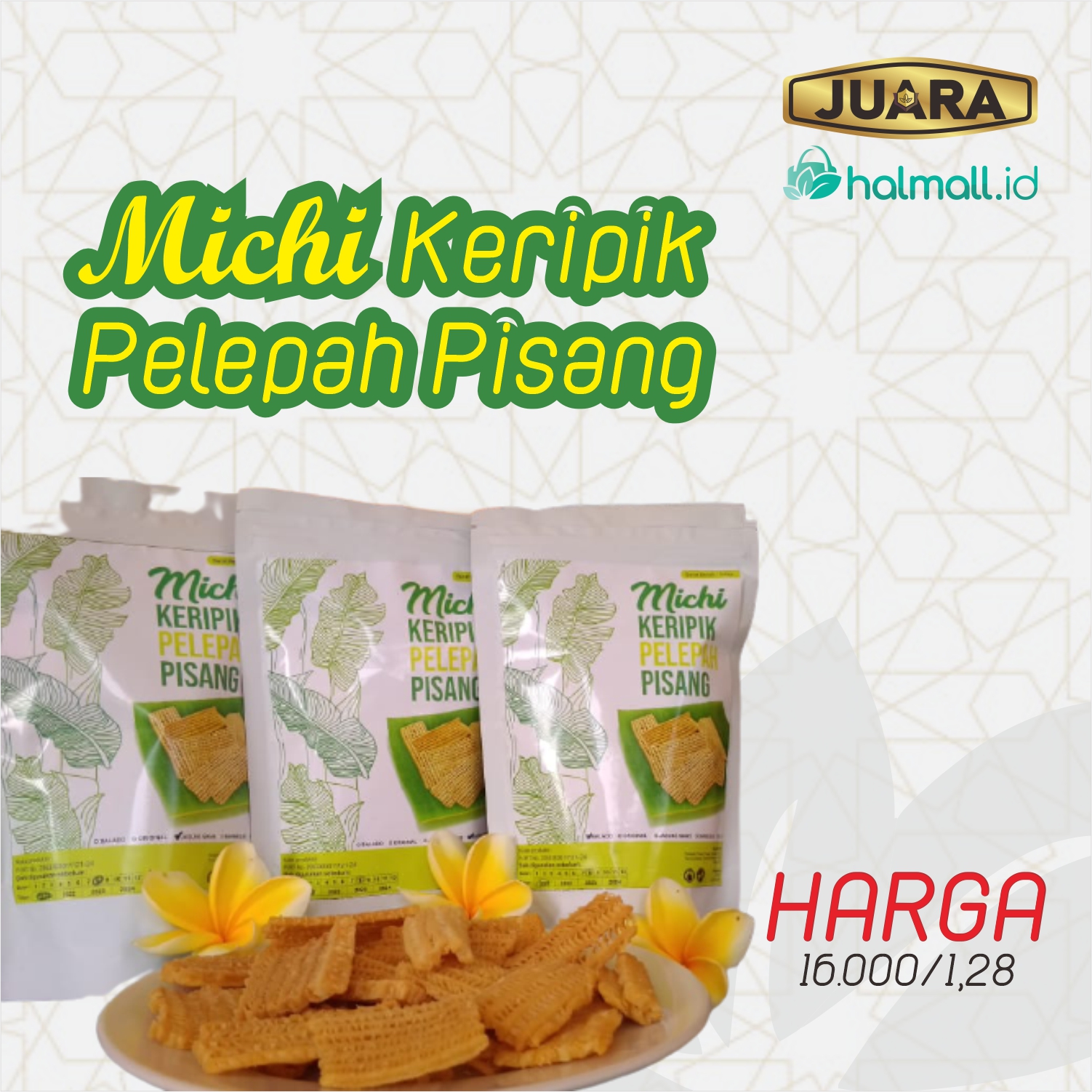 Snack - Michi Keripik Pelepah Pisang (All Varian) 