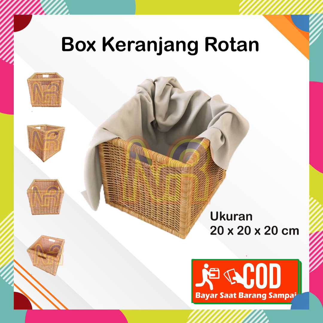 Keranjang Kotak Box Rotan (20x20x20)