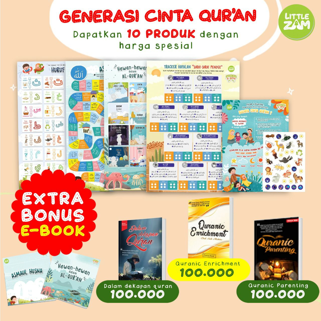 POSTER EDUKATIF CINTA AL - QUR'AN JUMBO PLUS EBOOK