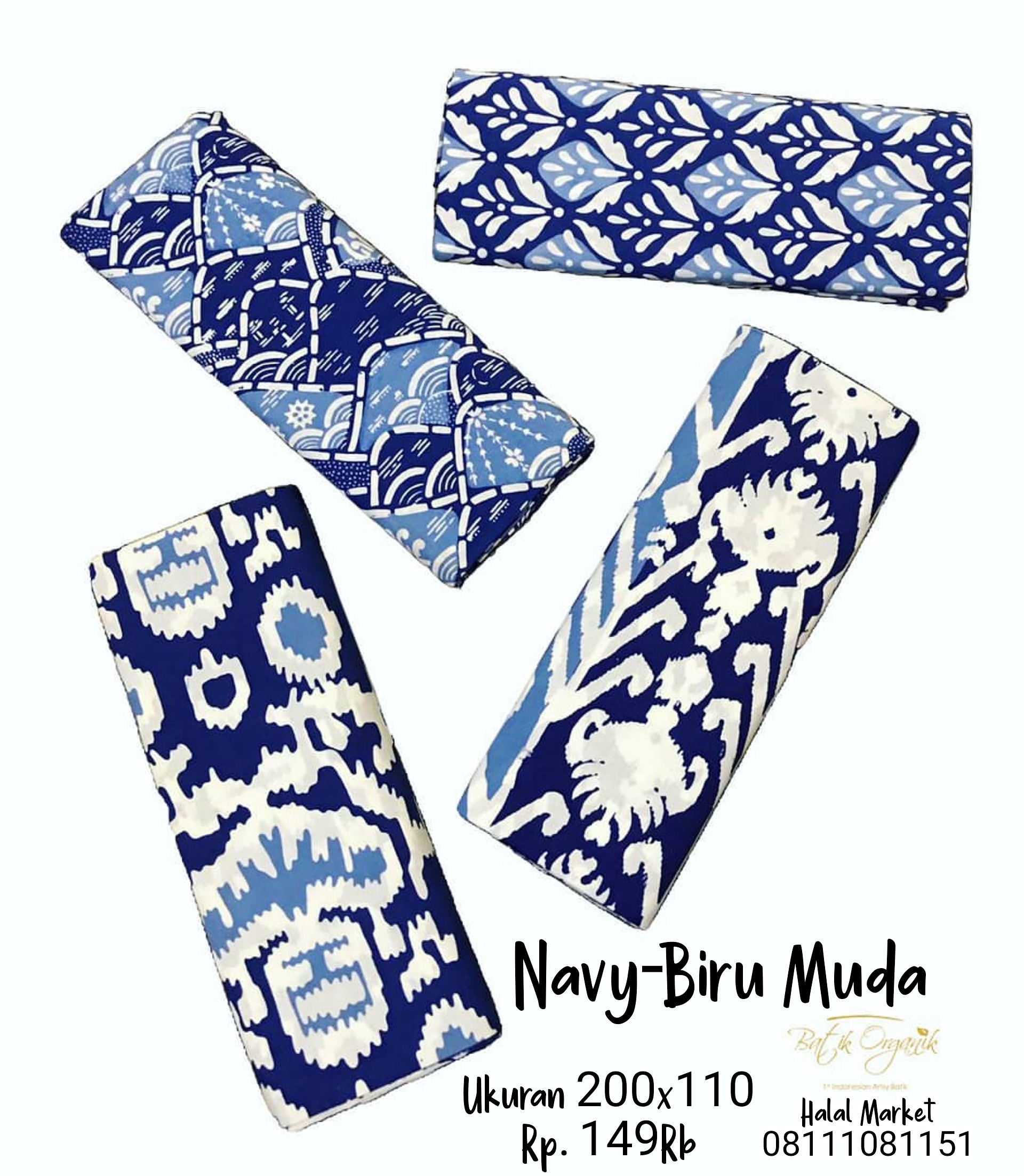 Batik Organik Motif Navy-Biru Muda