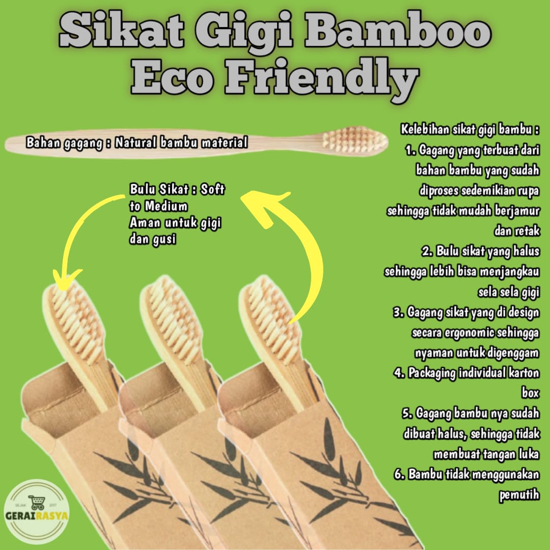Sikat Gigi Bambu Ramah Lingkungan
