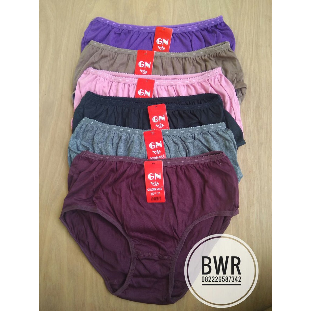 6 pcs CD Wanita GOLDEN NICK 939 Multi Colour size XL
