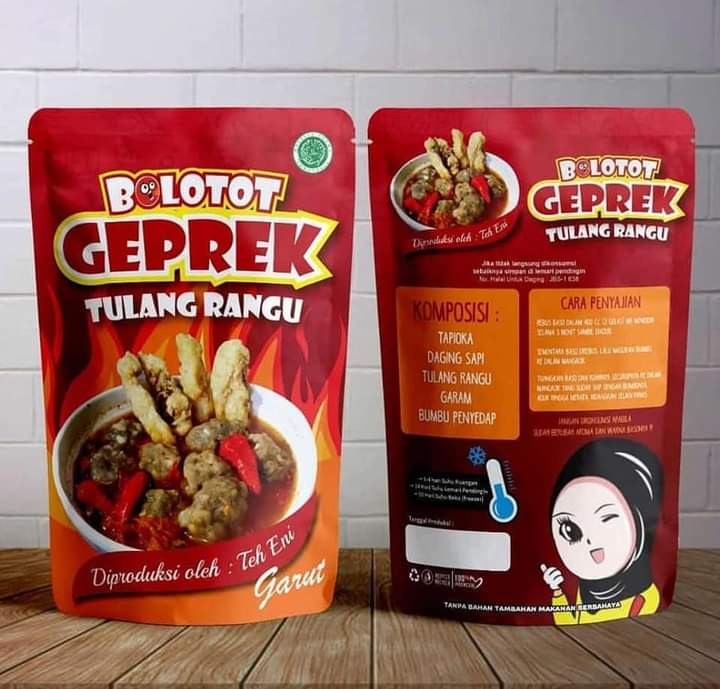 Jajanan cemilan makanan ringan pedas bolotot geprek tulang rangu