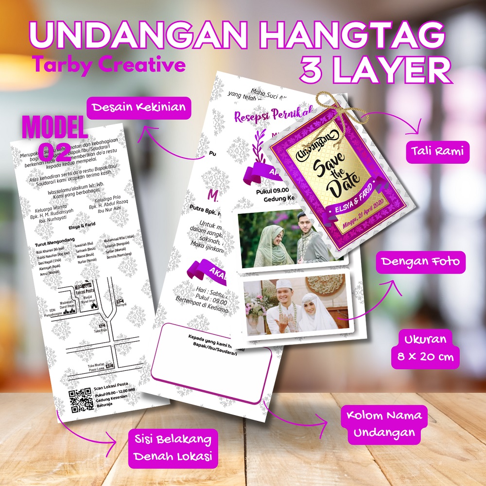 Undangan Kekinian Model Hangtag 3 Ply Unik dan Keren