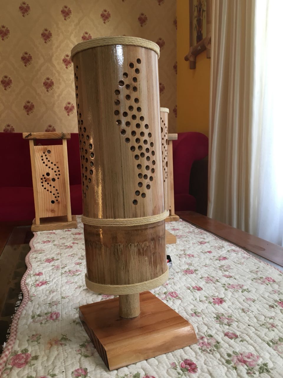 LAMPU HIAS MEJA DARI BAMBU