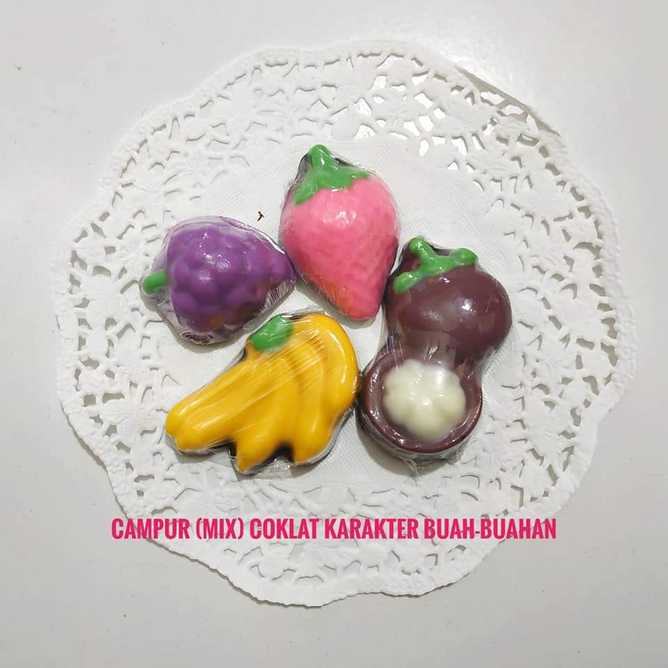 Coklat Karakter Campur Buah-buahan kemasan toples 200 gr