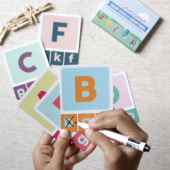 FLASHCARD ALFABET ABC - HURUF BESAR KECIL (WIPE AND CLEAN)