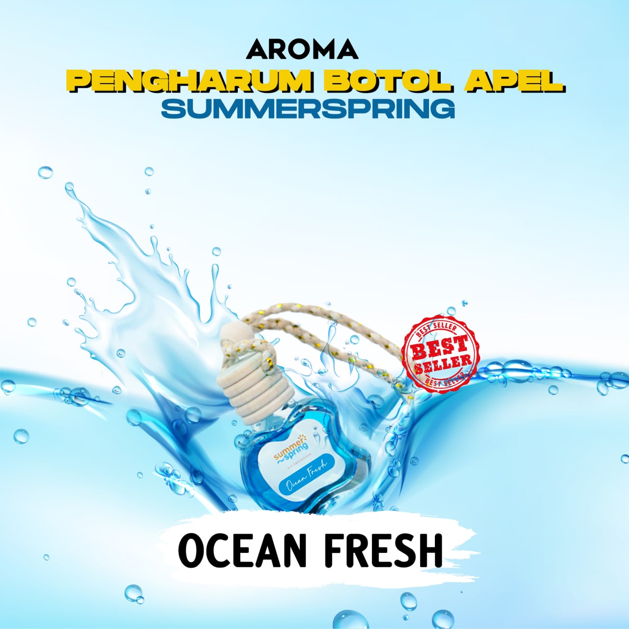 Pengharum Summer Spring Parfum Pewangi Mobil & Ruangan Botol Apel 10ml - Ocean Fresh
