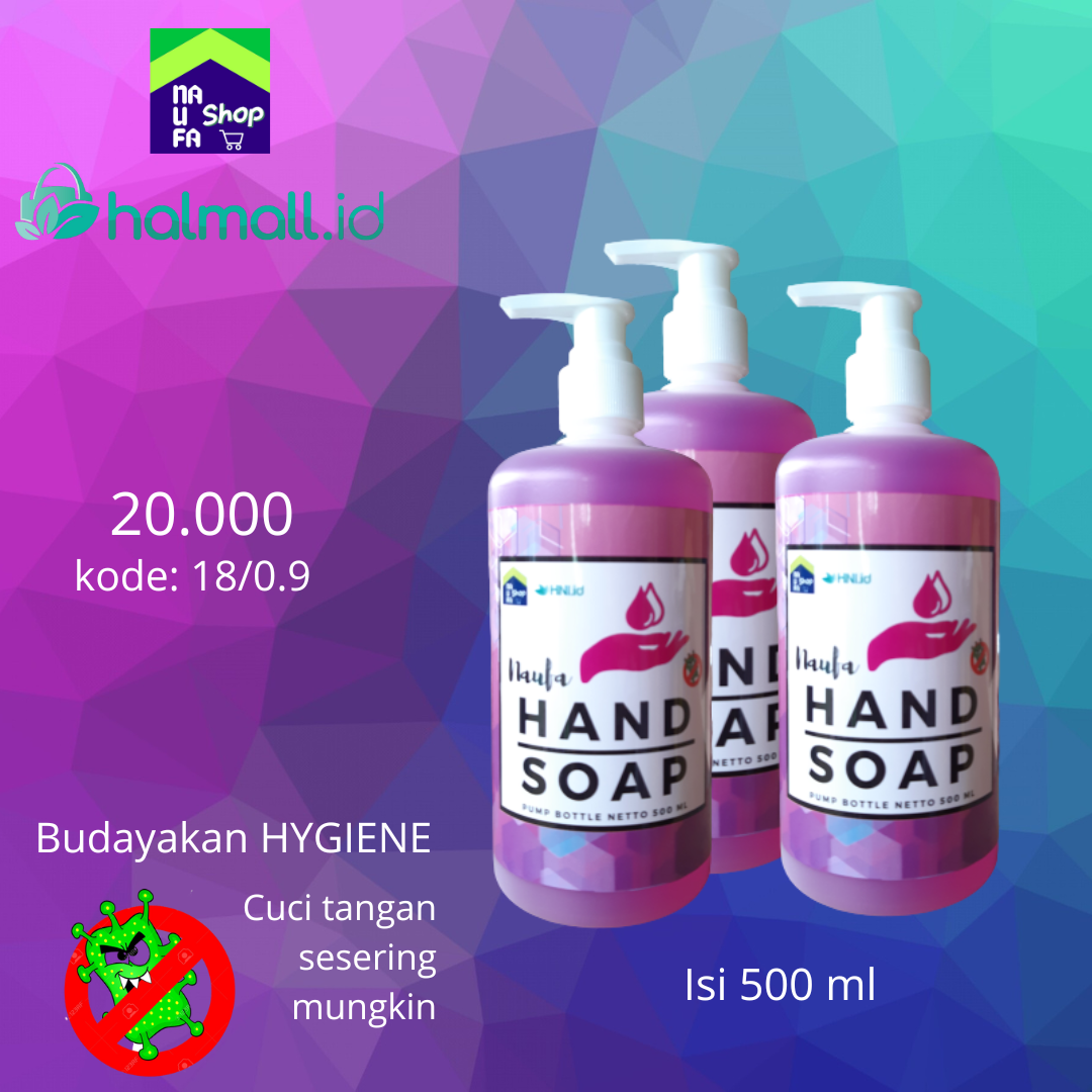 Sabun Cuci Tangan Kemasan Pump - Naufa Hand soap  500 ml