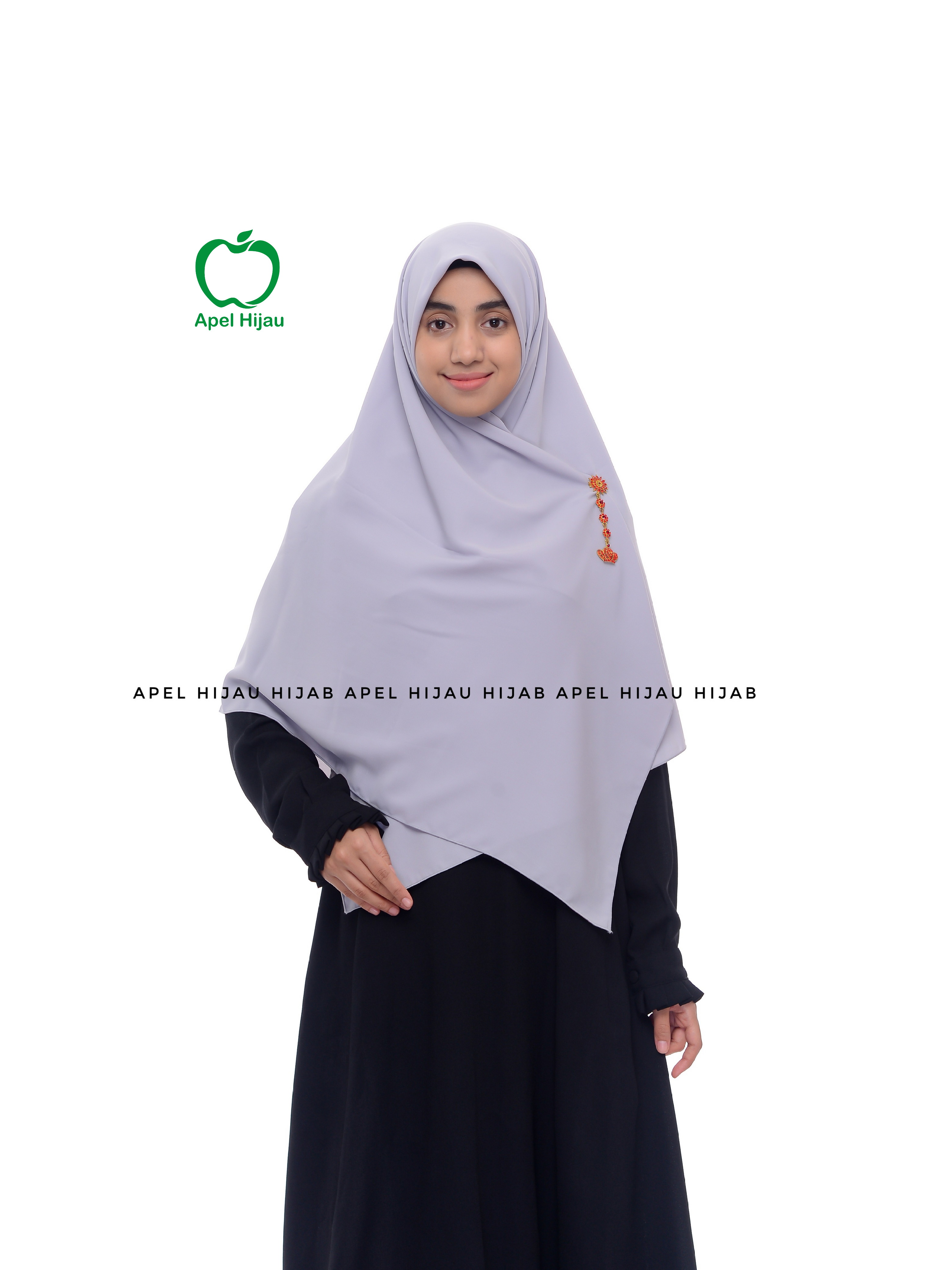 Hijab Segi Empat size 130 Silver